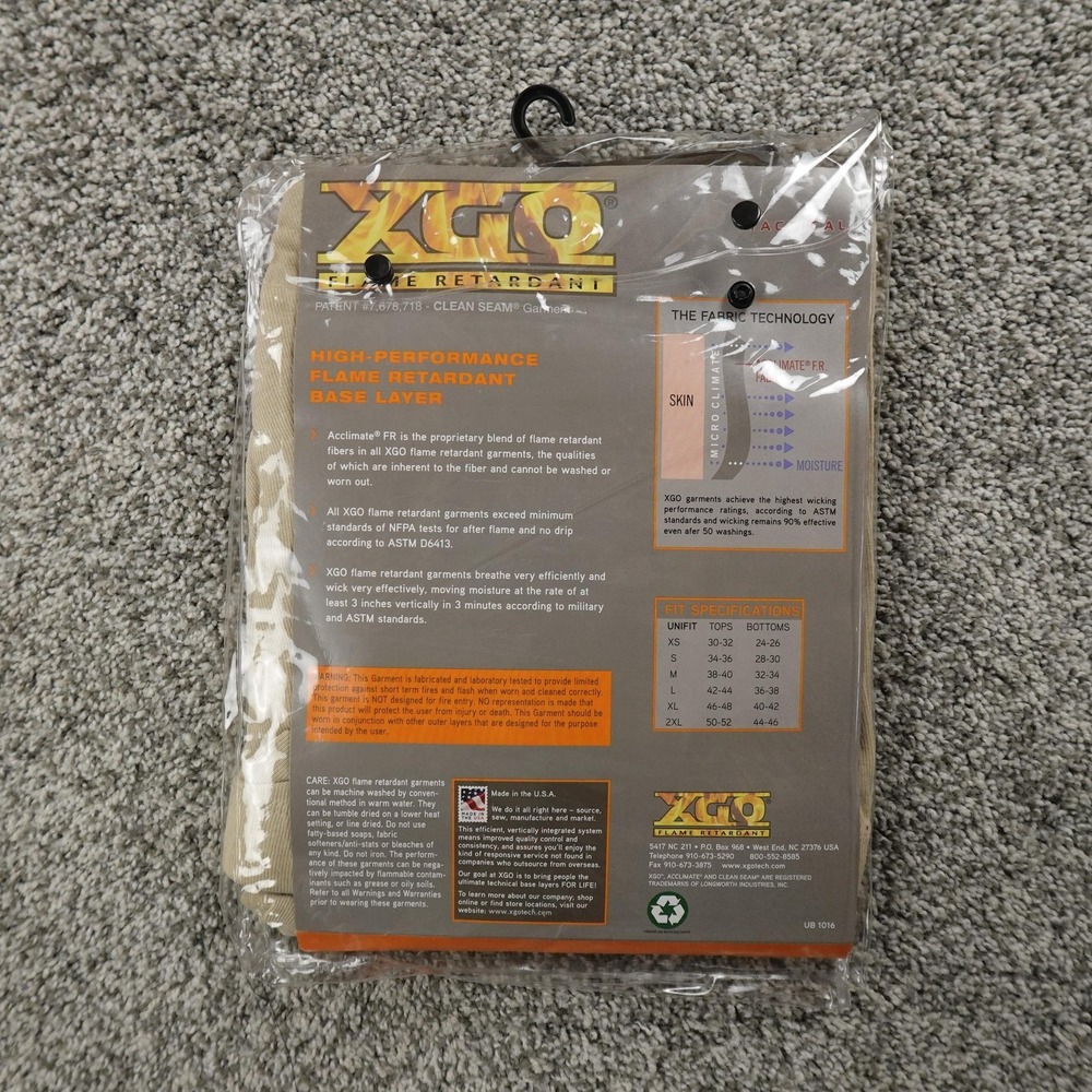 NEW XGO Flame Retardant Pants Mens 2XL Beige Thermal Base Layer Long Johns Army - Picture 5 of 8